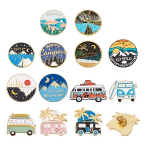 13 piezas broches planos redondos para automóvil aleación lunar esmalte broches para ropa de mochila 19 ~ 31 mm - Imagen 1 de 6