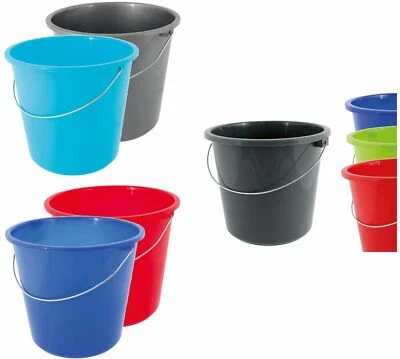 Eimer Haushaltseimer Putzeimer Kunststoffeimer mit Metallbügel und Skala 4 Stück - Bild 1 von 2