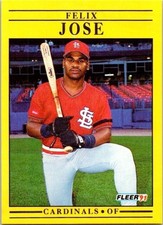 Felix Jose St. Louis Cardinals 636 Fleer 1991 Baseball Card