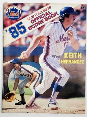 New York Mets 1985 Official Score Book Keith Hernandez Unmarked Near Mint - Image 1 of 4