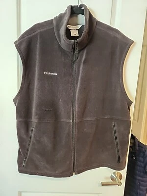 Chaleco Columbia Fleece Cremallera Completa Para Hombre Negro Talla 2XL Bolsillos Laterales con Cremallera Foto 1 de 4