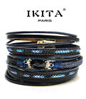 Large Bracelet en Cuir Ibiza Ikita Br&#233;silien Fermoir Magn&#233;tique Enrouler