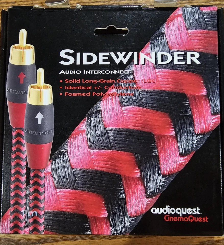 AudioQuest Sidewinder 1m (ft.) RCA to RCA  Analog Audio Interconnect Cable - Image 1 of 4