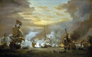 "The Battle of Texel" by Willem van de Velde II - circa 1680 - Poster in 6 Sizes - Picture 1 of 1