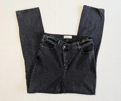 Pantalones de mezclilla Abercrombie & Fitch negros años 90 ajustados rectos tiro ultra alto. Talla 28/6 Foto 1 de 4