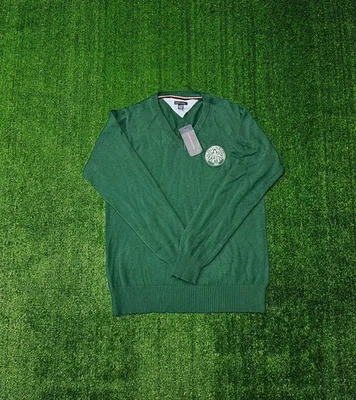 Suéter Tommy Hilfiger Western Reserve Academy para mujer cuello en V verde mediano Foto 1 de 4