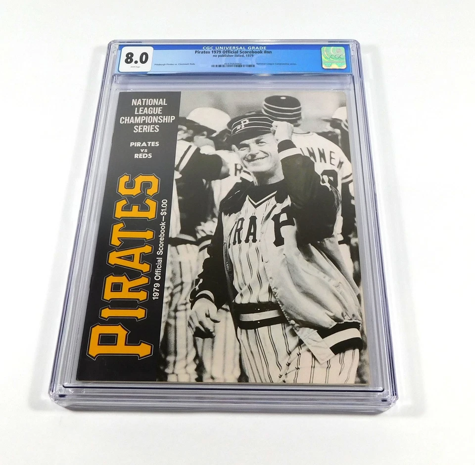 1979 Reds at Pirates NLCS NL Baseball Championship Program CGC 8 - Image 1 of 2