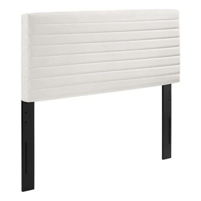 Pemberly Row Upholstered Wood King/California King Headboard in White - Image 1 of 4