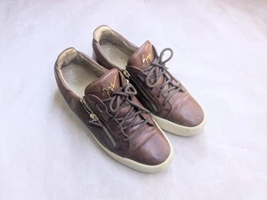 Giuseppe Zanotti Sneakers Brown Gold Men 11 44 Leather Shoes Luxury Designer - Picture 1 of 17