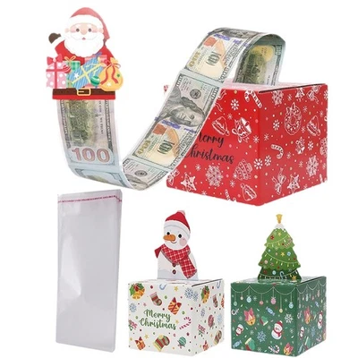 3x Merry Christmas Cash Surprise Gift Box–Fun Pull Money Box for Friends & Kids - image 1 of 4