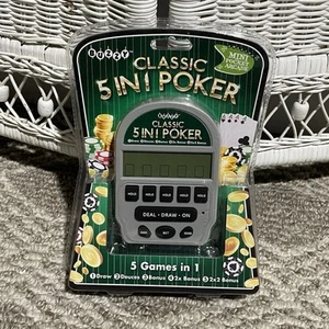 1 Buzzy Mini Pocket Arcade Classic 5in1 Poker Draw Deuces Bonus 2x Bonus  - Picture 1 of 3
