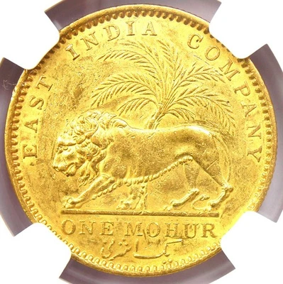 1841-C India Victoria Gold Lion Mohur Coin - Certified NGC AU Details - Rare! - Image 1 of 4