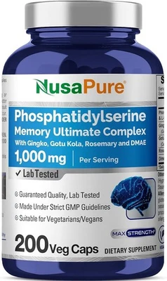 Nusapure Phosfatidilserine Memory Ultimate Complex 1000Mg 200 Cápsulas Vegetarianas ( Foto 1 de 4
