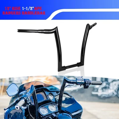 14'' Rise Ape Hanger 1-1/2" Handlebar Fit For Harley Touring CVO Softail Deluxe Foto 1 de 4