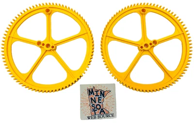 2 K’NEX / Knex Big Yellow Gears Large Crown w/Offset Socket – Replacement Part - Image 1 of 4