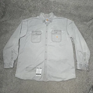 Carhartt FR Camicia Uomo XL Grigio Lavoro Ignifugo Bottoni NFPA 2112 LEGGI - Foto 1 di 20