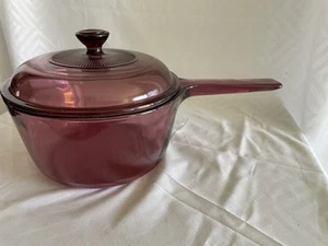 Corning Ware Vision Cranberry 1.5 Liter Saucepan w/ Lid V 1.5 USA  - Picture 1 of 9