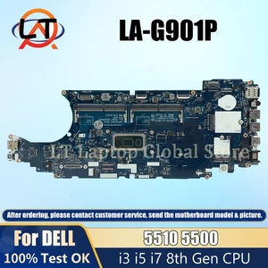 For DELL Latitude 5500 LA-G901P Laptop Motherboard i3 i5 i7 CPU 100% Tested - Afbeelding 1 van 6
