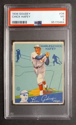 1934 Goudey - #34 Chick Hafey - HOF - PSA 3 VG - Image 1 of 2