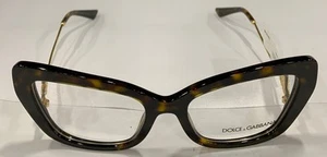 DOLCE & GABBANA DG3391B Women’s Cat-Eye Eyeglass Frames Havana/Gold 56-19-145 - Picture 1 of 15