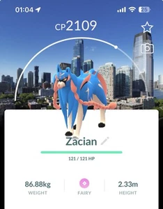 Zacian Jersey City Hintergrund Pokemon Gen8 Go Fest 2025 New York Pokémon Galar - Bild 1 von 1