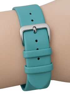 Eichmüller 20 mm Leder Uhren Armband Eulalia türkis matt, Edelstahl Dornschließe - Bild 1 von 4