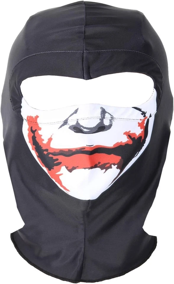 The Joker Balaclava Mask Hood Cosplay Halloween DC Killer Clown Smile Batman New - Image 1 of 4