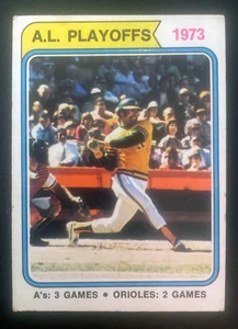 1974 Topps #470 - '73 AL PLAYOFFS - REGGIE JACKSON (HOF) - Oakland A's - Picture 1 of 3