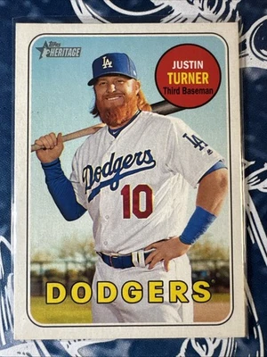 2018 Topps Heritage Justin Turner #312 Los Angeles Dodgers - Image 1 of 2