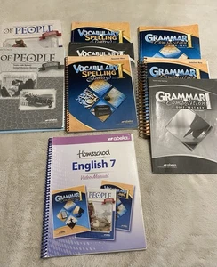 Abeka 7th Grade English Vocabulary Grammar, Of People Student Teacher Key Manual - Picture 1 of 5