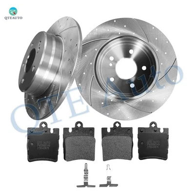 Rotores de freio perfurados 6 R 290 - Pastilha de freio de cerâmica para 2000-2003 Mercedes-Benz CLK430 - Imagem 1 de 4