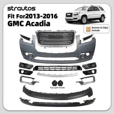 Front Bumper Cover Assembly Grille Kit For For 2013-2016 GMC Acadia w/ Fog Light - Image 1 of 4