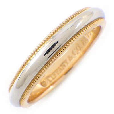 Alianza de boda Tiffany & Co. anillo juntos milgrain 750RG PT950 platino US6 Foto 1 de 4