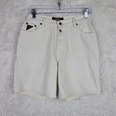 Pantalones Cortos De Colección Talla 7/8 Desteñidos Gloria Para Mujer Crema 7" Mamá Tiro Alto Años 90 Y2K Foto 1 de 4