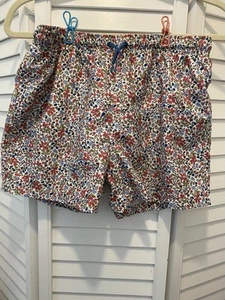 ZARA Girls “Floral Print Swim Shorts” Size 13-14yrs Ivory/Red/Blue Longer NWOT - Picture 1 of 5