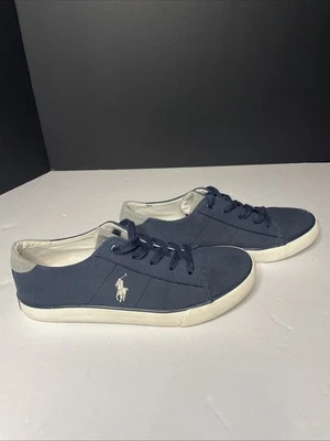 Zapatillas De Colección Polo Ralph Lauren Lona Suave Niños Talla 3 Azul Marino Blanco Parte Inferior Foto 1 de 4