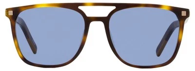 ZEGNA EZ0124S52V SQUARE SUNGLASSES HAVANA TORTOISE FRAME BLUE LENS 56-17-145 NEW - Image 1 of 4