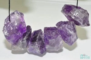 Colgante de cuentas de pepita de amatista frosa de 6-20 mm C0194 - Imagen 1 de 4