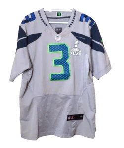 Seahawks Super Bowl 48 Russel Wilson Wolf Grey Sz 44 Jersey NFL Player Read Desc - Picture 1 of 16