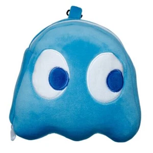 PAC MAN BLUE GHOST ITZY SUPER SOFT PLUSH TRAVEL CUSHION PILLOW & EYE MASK BNWT - Picture 1 of 4