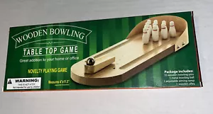 Mini Wooden Desktop Tabletop Bowling Game - Picture 1 of 1