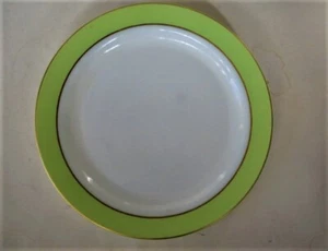 Lot of 2 VINTAGE LIME GREEN BAND PYREX PLATE PLATTER 12 1/4" GOLD SEAL USA - Picture 1 of 7