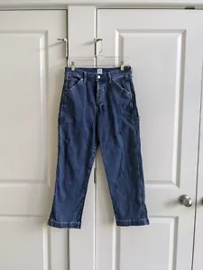 Jeans Gap 1969 donna 6 blu falegname vita alta ritagliato bottoni mosca denim sciolto - Foto 1 di 10