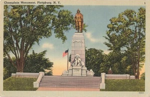 AK Champlain Monument Plattsburg New York NY 1947 - Bild 1 von 2