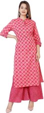 Indian Women Kurti Salwar kameez Designer Kurta and Palazzo Cotton Blend