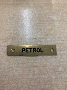 Petrol Safety Warning Label Flat Brass 57mm x 12mm Laser Cut Letters - Bild 1 von 2