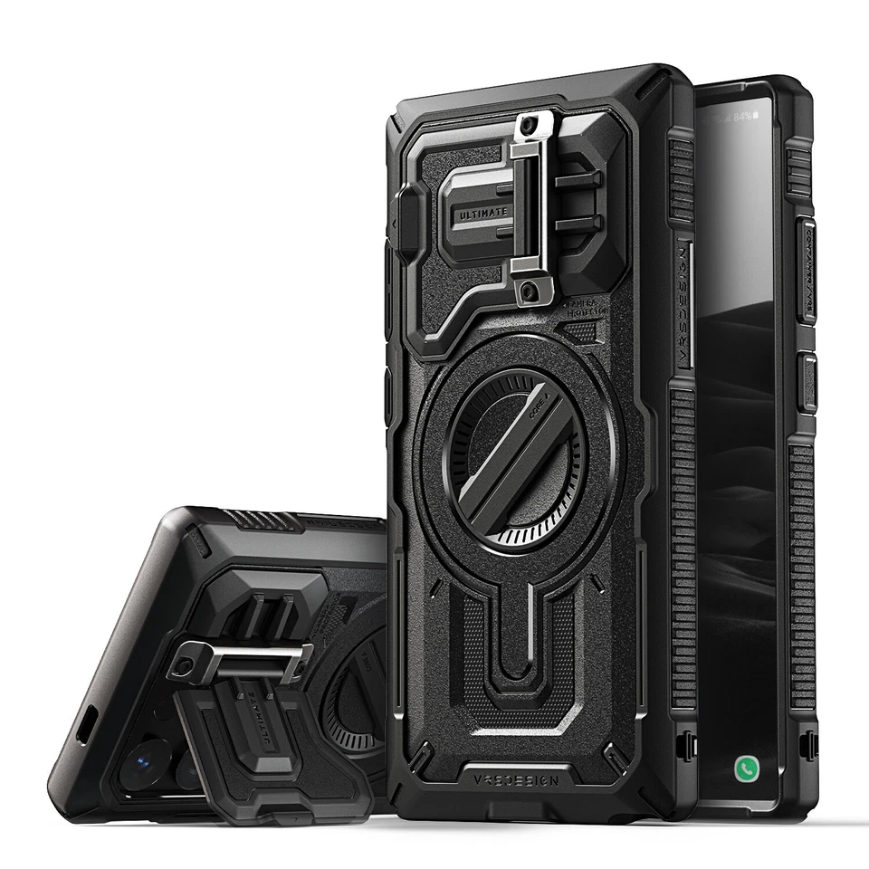 Capa carteira cartão e câmera VRS [Terra Guard Ultimate] para Galaxy S24 Ultra - Imagem 1 de 4