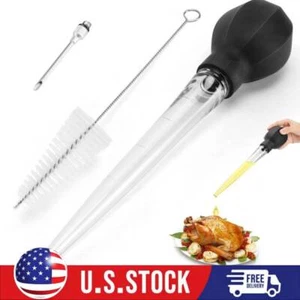 Large Turkey Baster w/ Cleaning Brush & Needle - Plastic Baster Tool for Cooking - Picture 1 of 8