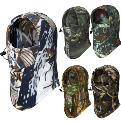 Camo Windproof Fleece Neck Warm Hood Balaclava Skiing Face Mask for Cold Weather - Image 1 of 4