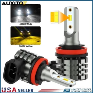Dual Color Switchback H8 H11 LED Fog Light Bulb 6000K White/Amber Driving DRL D - Picture 1 of 12